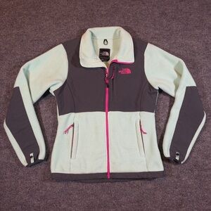 The North Face Denali Fleece Jacket Womens S‎ Mint Green Gray Polartec